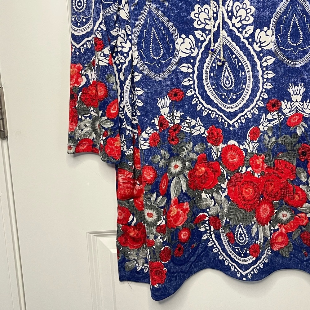 Ali Miles Women’s Floral Print Tunic Sz.L Career Casual Office wear - Picture 6 of 11
